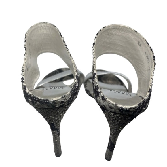 Stuart Weitzman Myslide Mules Snake Stilettos - Picture 2 of 6